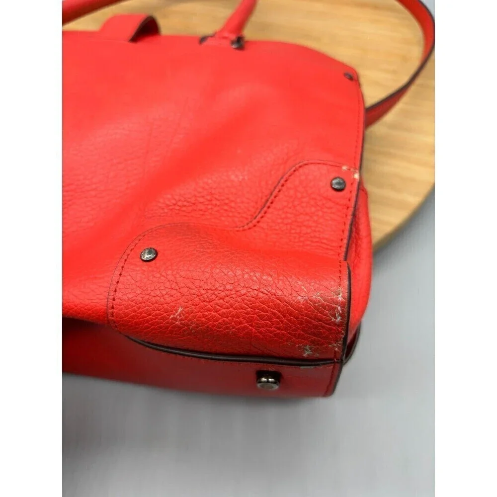Coach Mercer Red Grain Leather Satchel 30 Purse Shoulder Hand Bag Style 37575